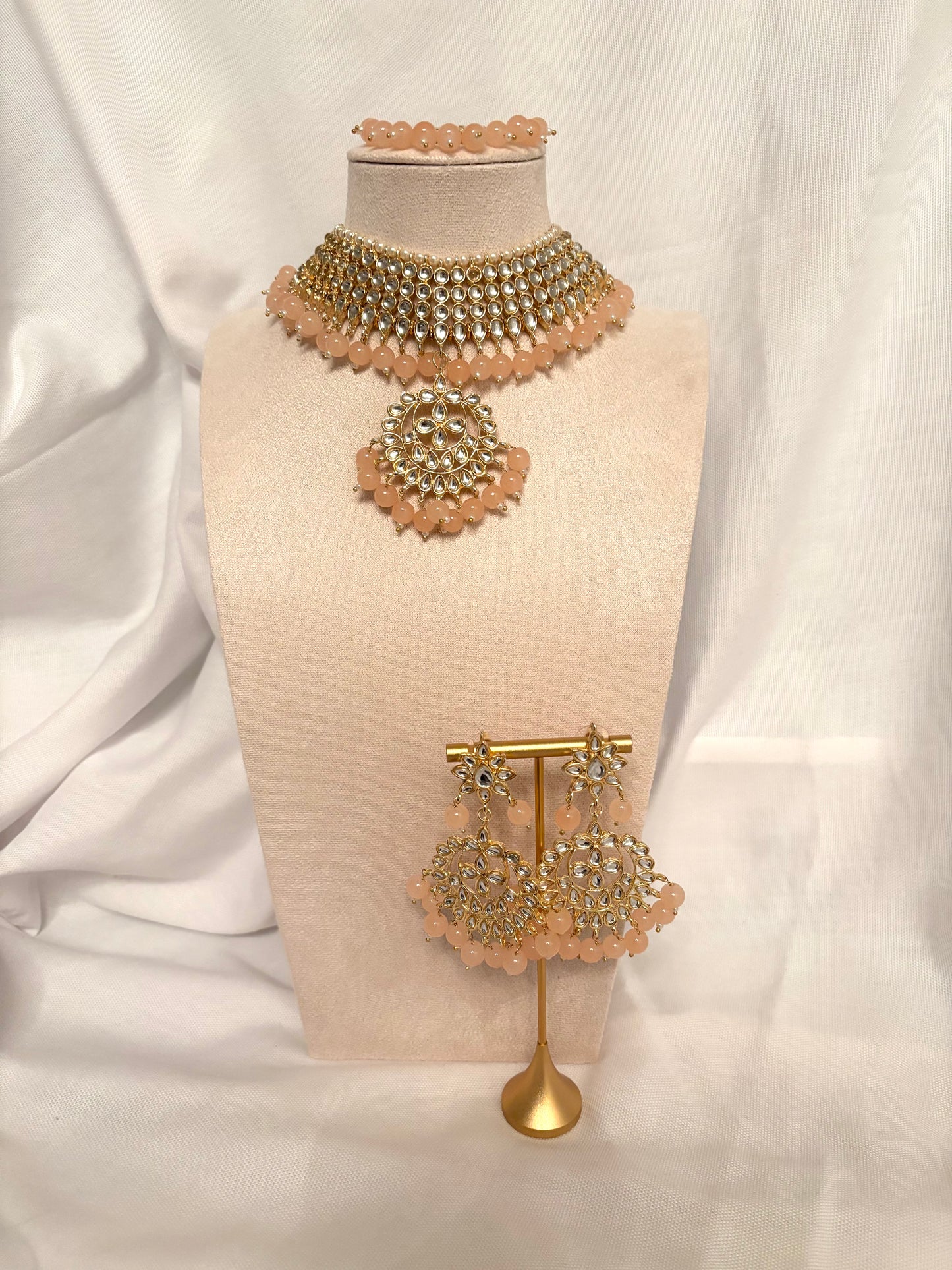 Peach Kundan Set | Kundan Collection