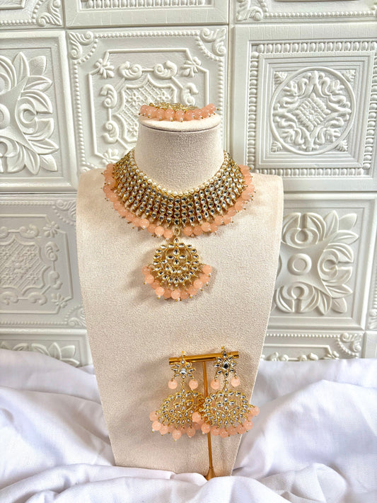 Peach Kundan Set | Kundan Collection