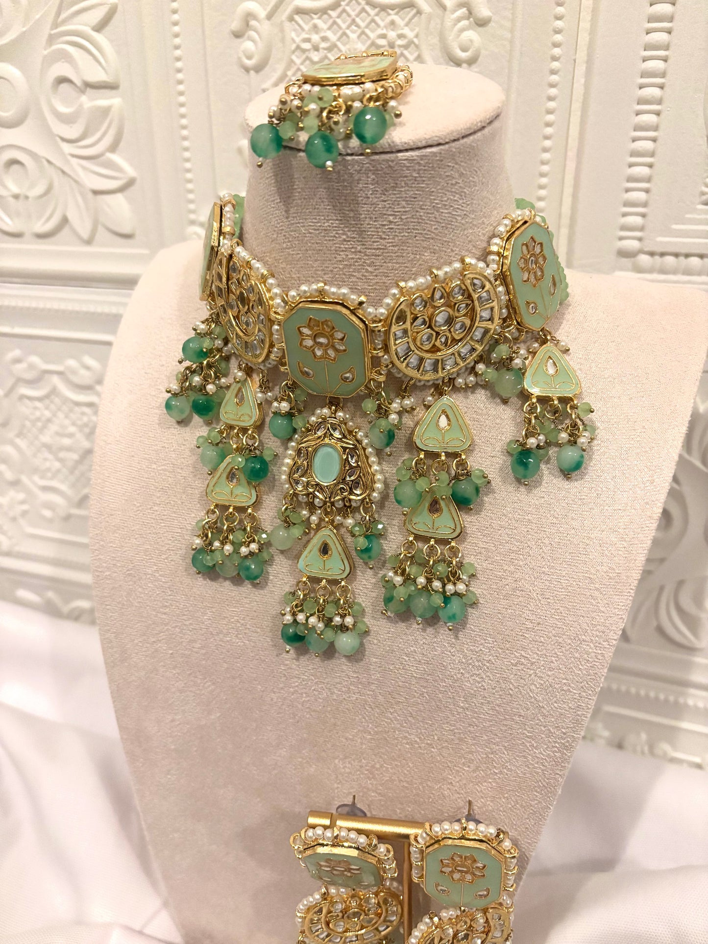 Mint Meenakari Choker Set | Meenakari Collection