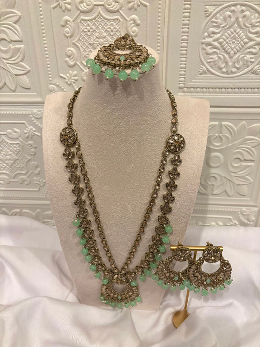 Mint Kundan Necklace Set | Kundan Collection
