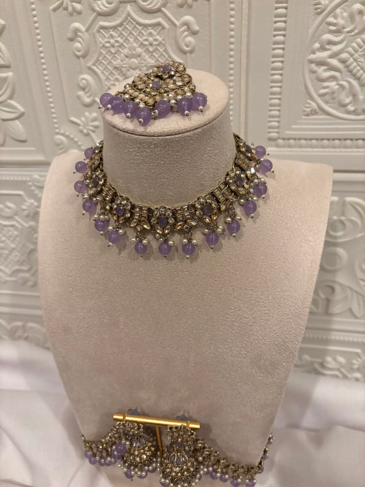 Purple Kundan Set | Kundan Collection