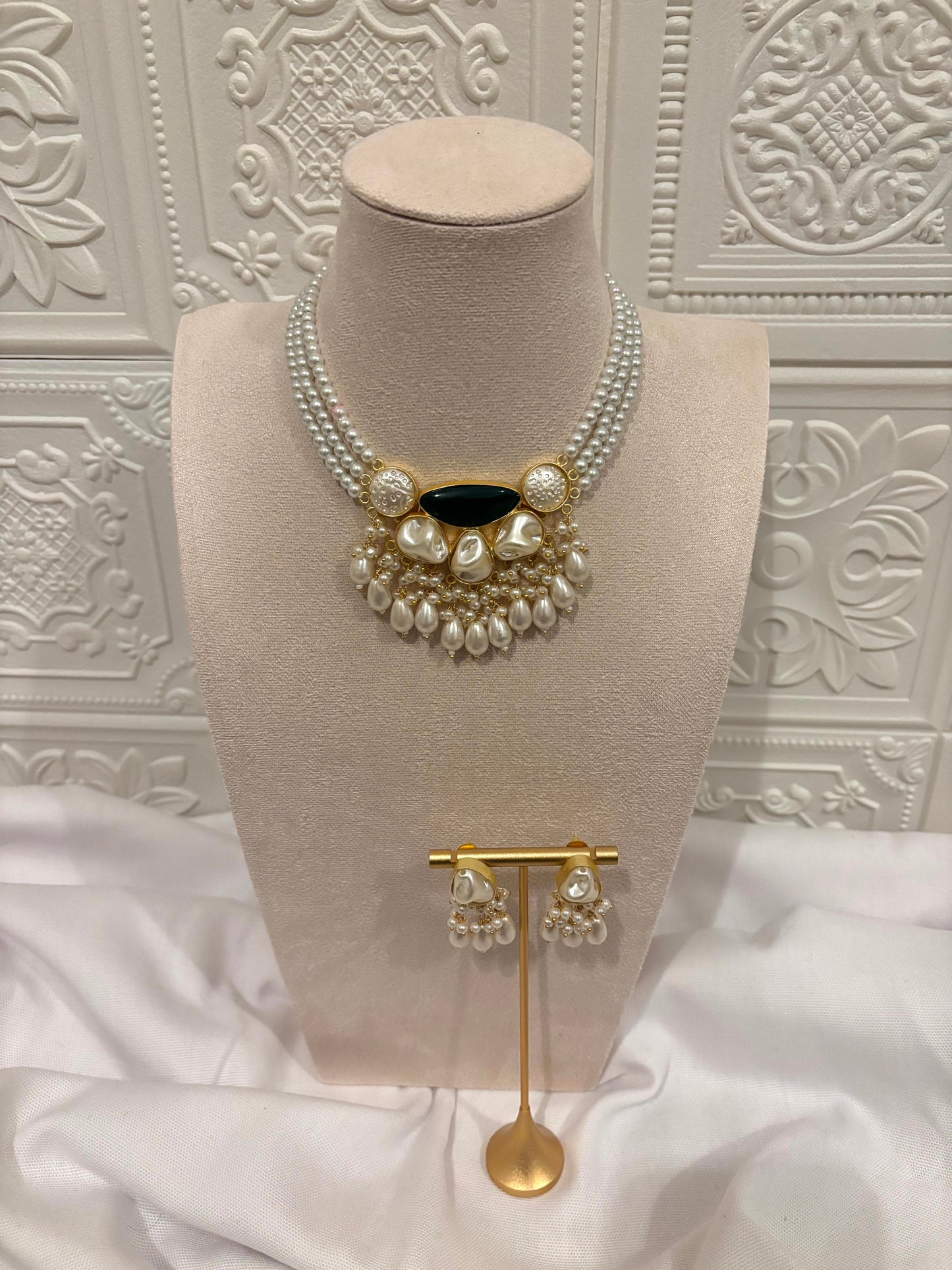 Green Mother Of Pearl Choker Set | Mother Of Pearl Collection