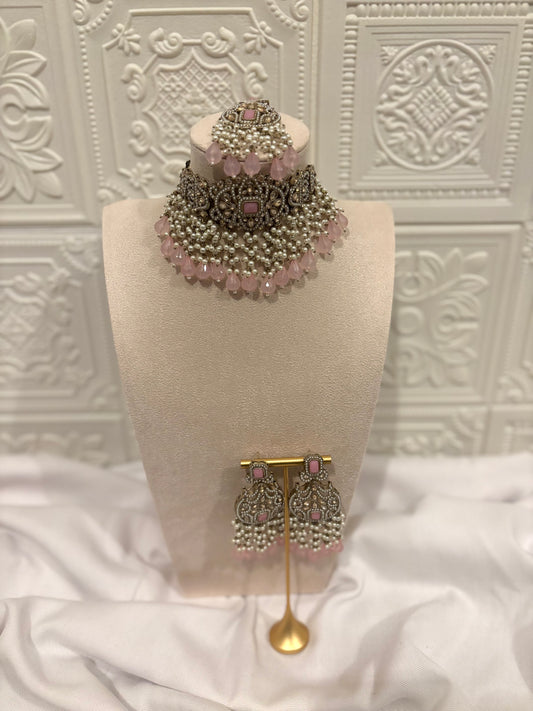 Pink Choker Set | Pearl Collection