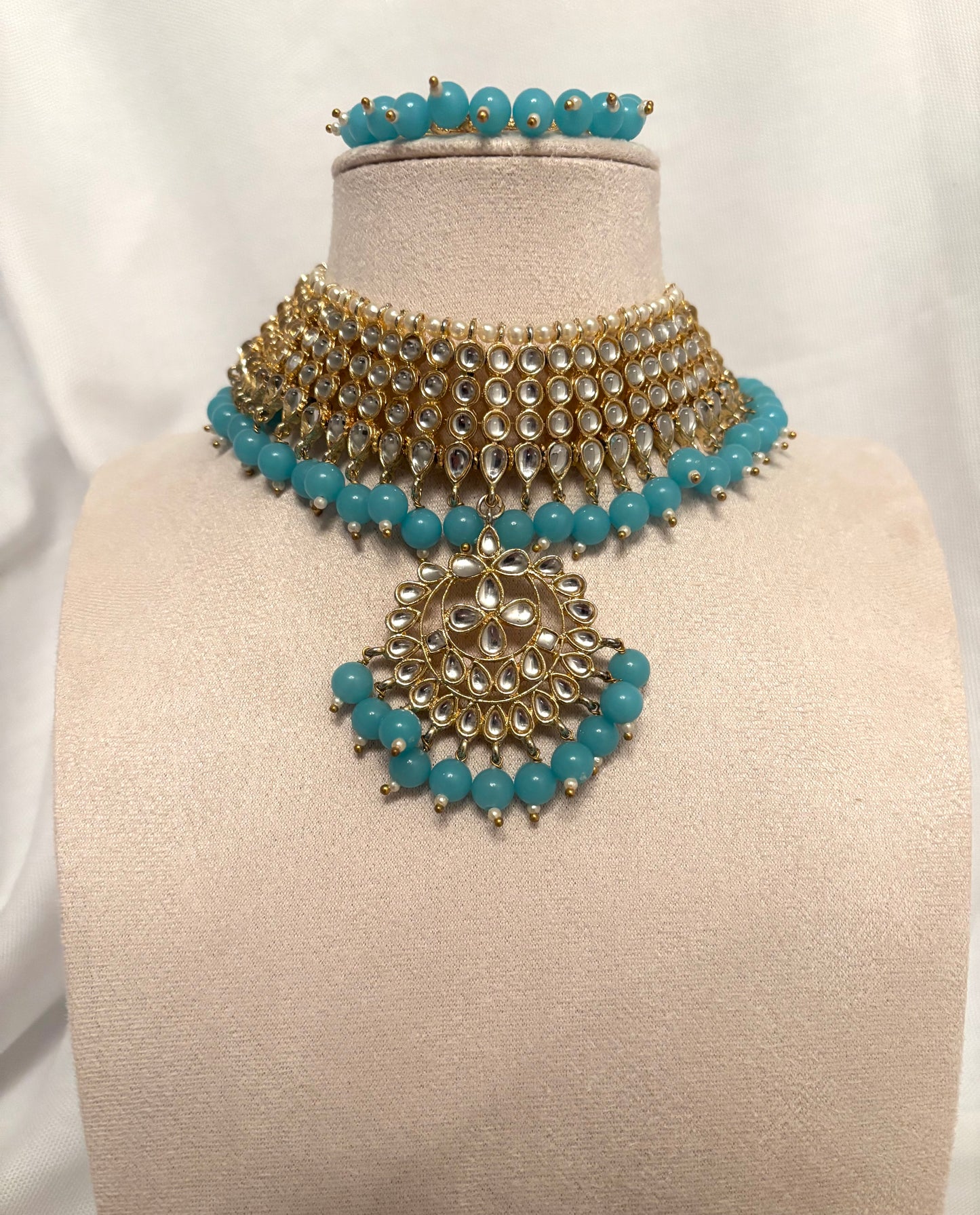 Sky Blue Kundan Set | Kundan Collection