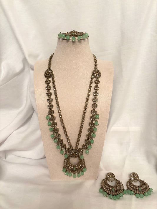 Mint Kundan Necklace Set | Kundan Collection