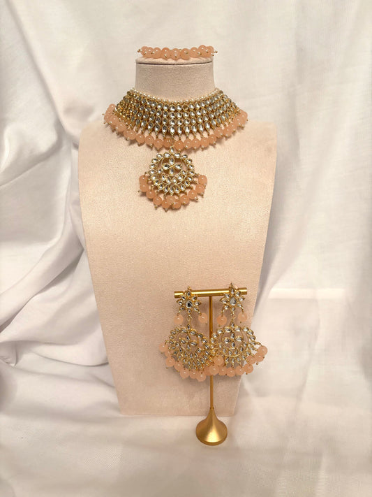 Peach Kundan Set | Kundan Collection