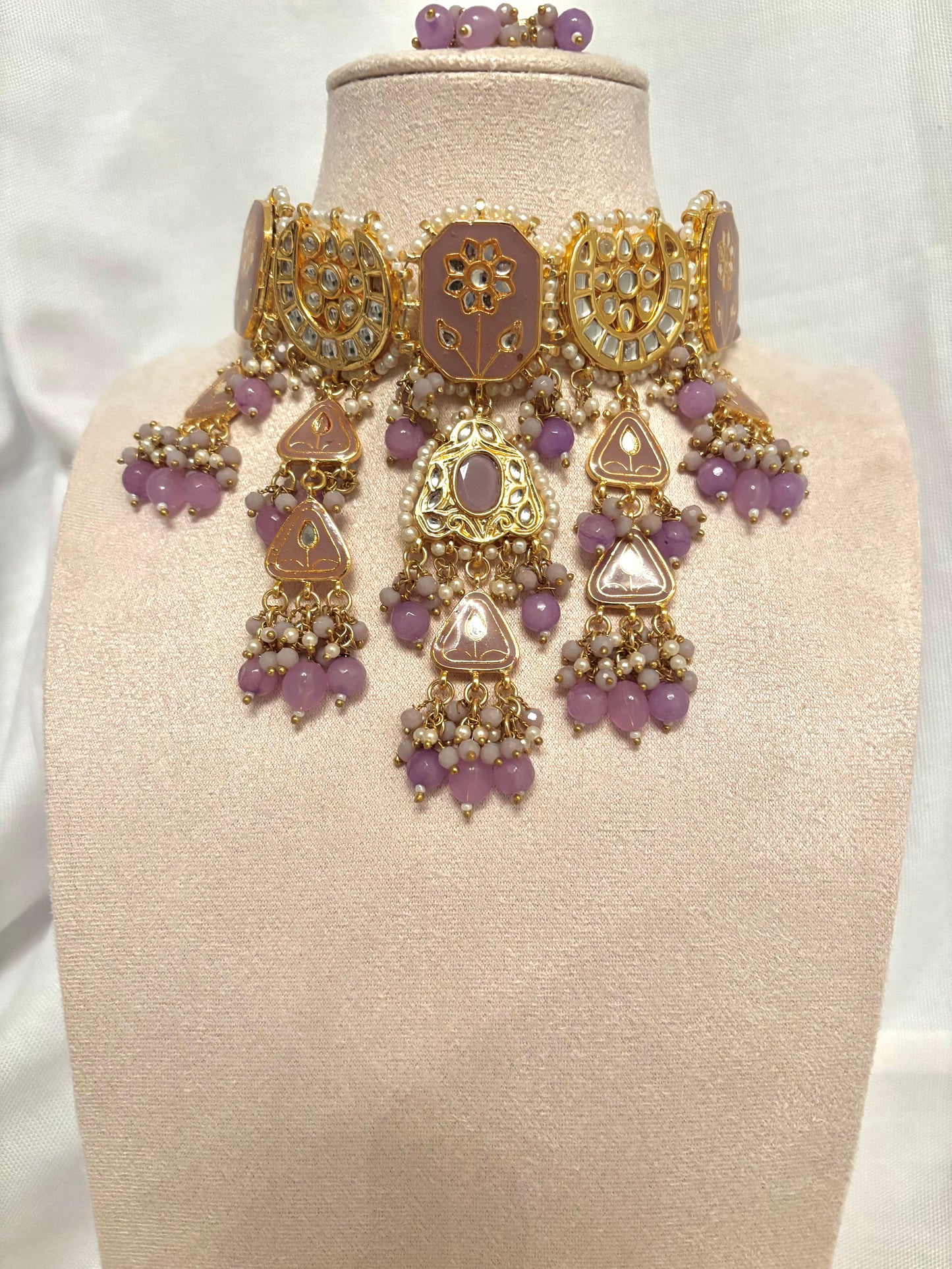 Purple Meenakari Choker Set | Meenakari Collection