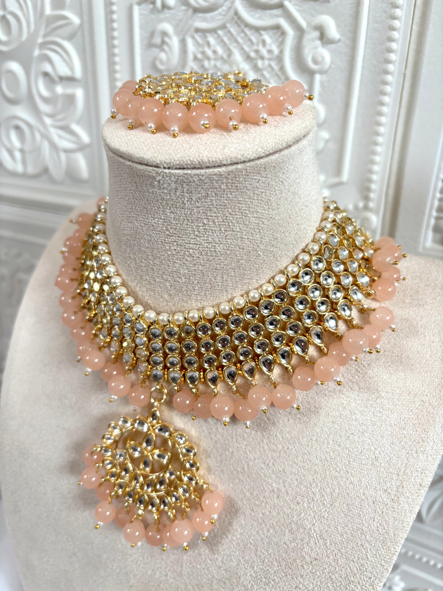 Peach Kundan Set | Kundan Collection