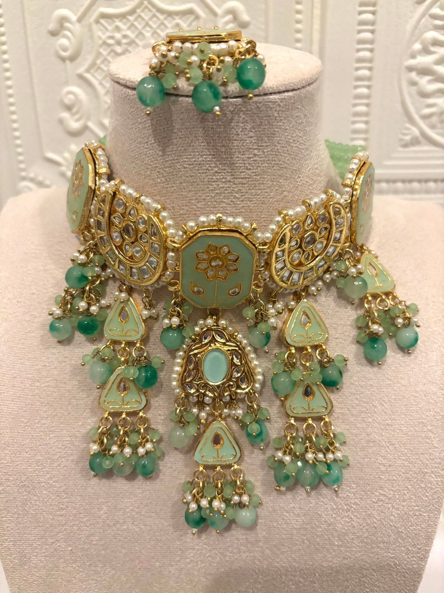 Mint Meenakari Choker Set | Meenakari Collection