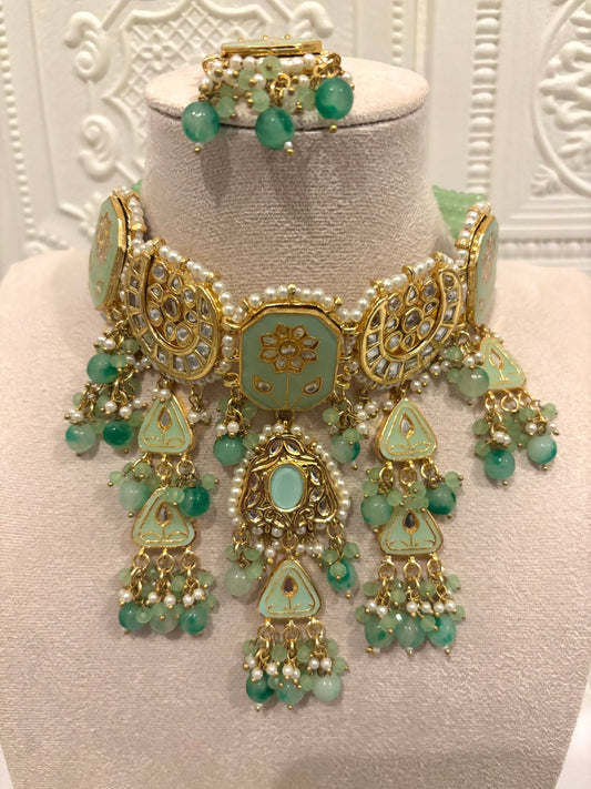 Mint Meenakari Choker Set | Meenakari Collection (Copy)
