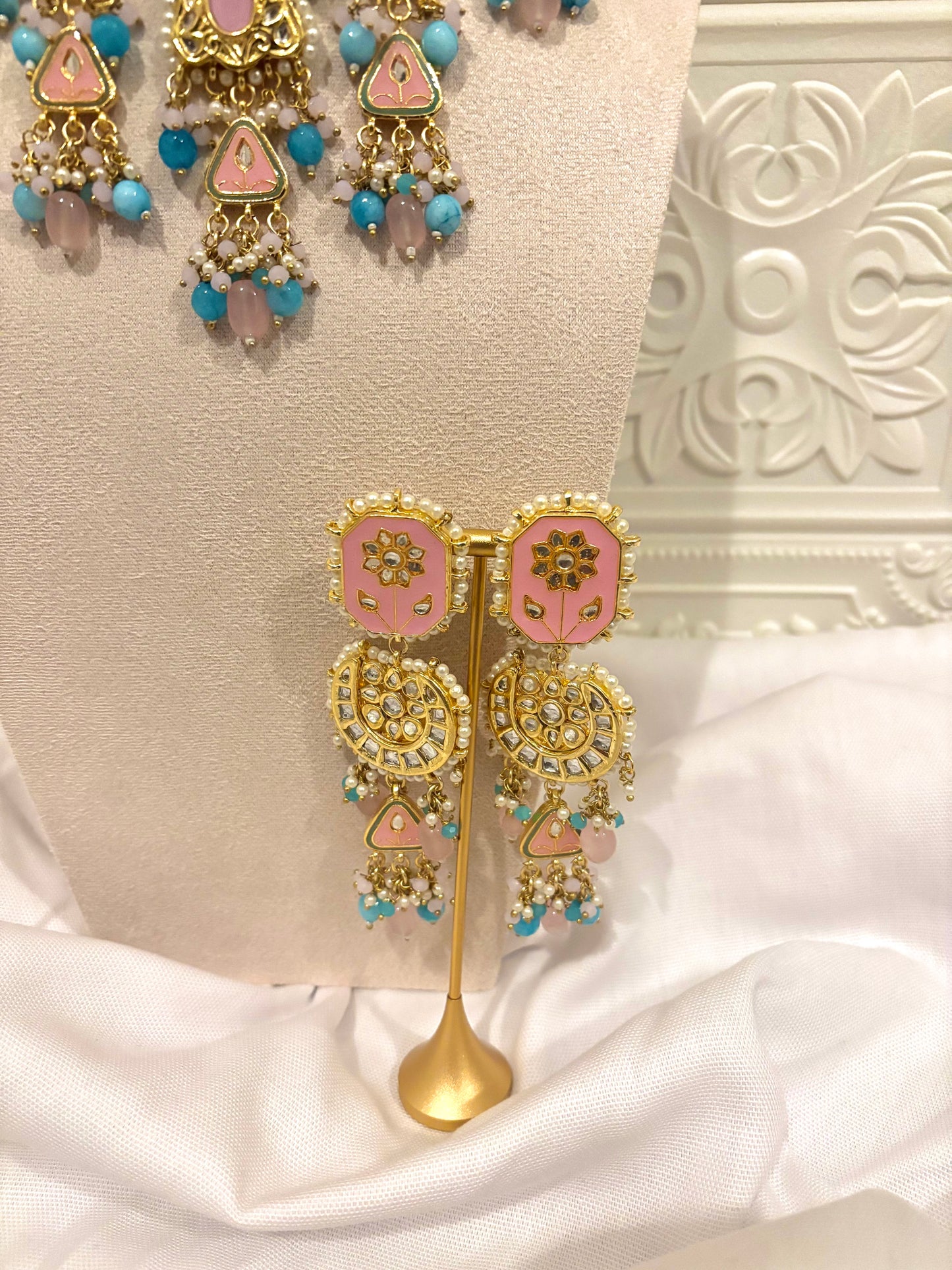 Pink & Blue Meenakari Choker Set | Meenakari Collection