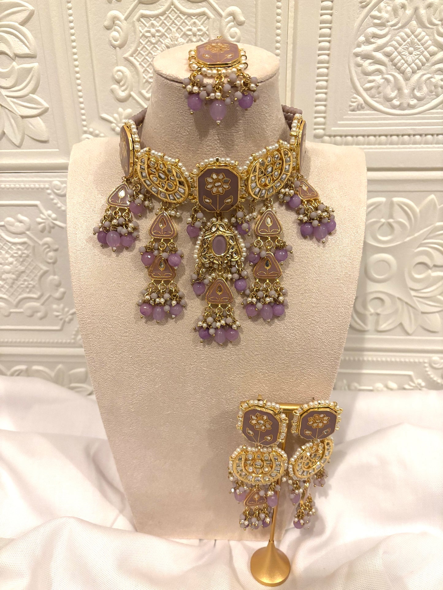 Purple Meenakari Choker Set | Meenakari Collection