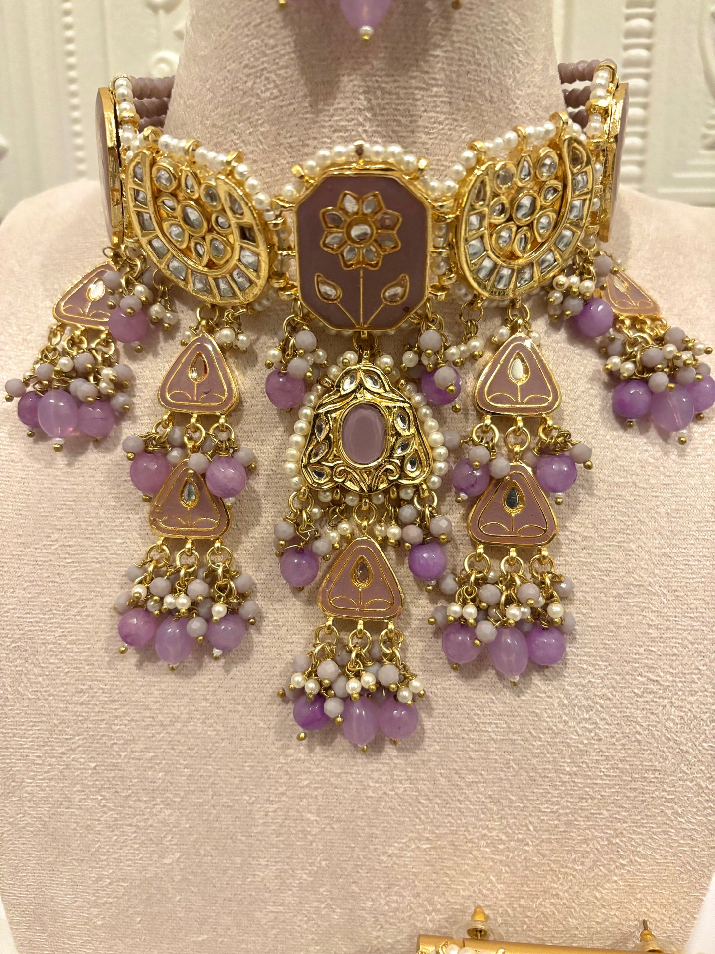 Purple Meenakari Choker Set | Meenakari Collection