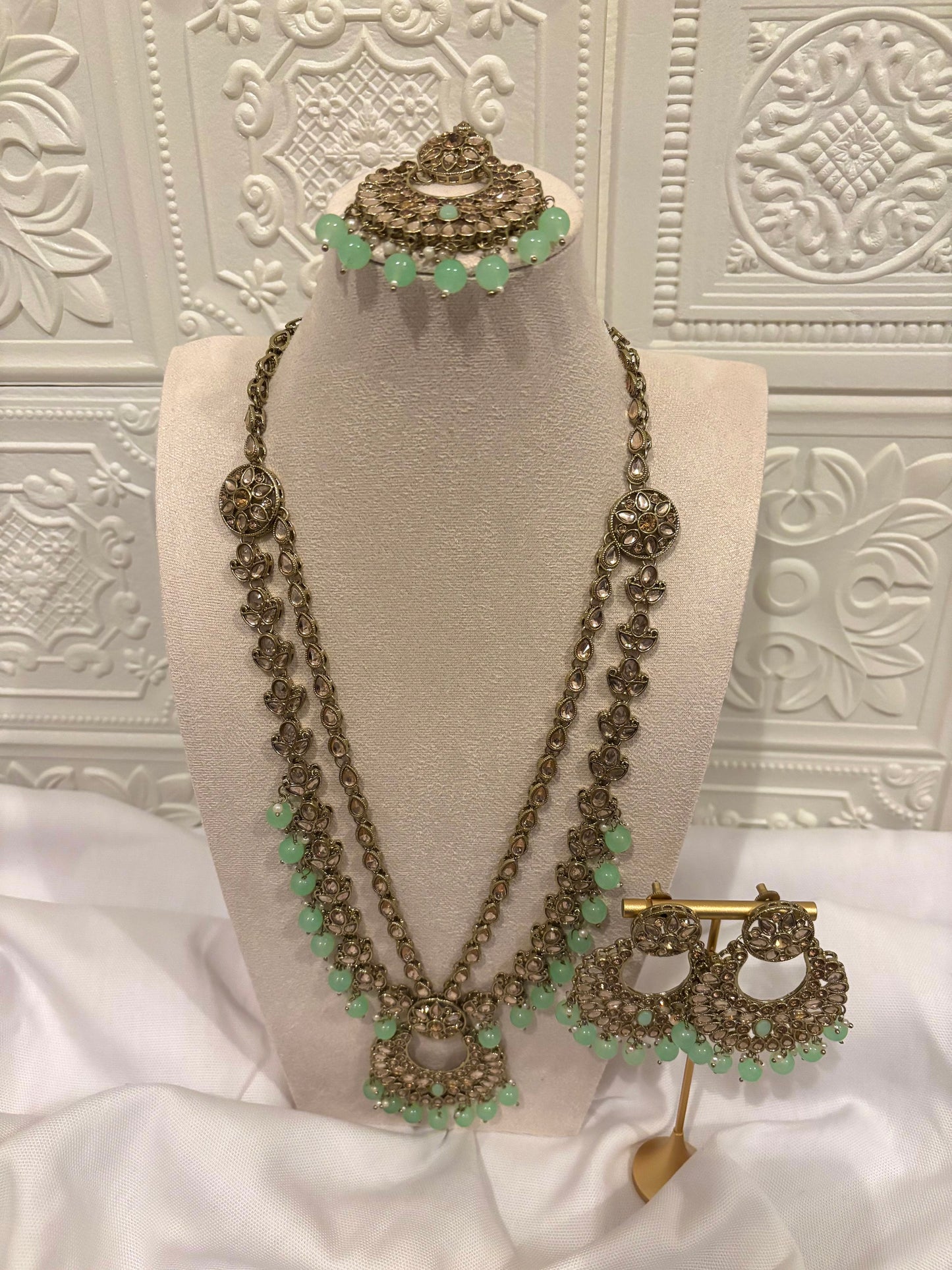 Mint Kundan Necklace Set | Kundan Collection