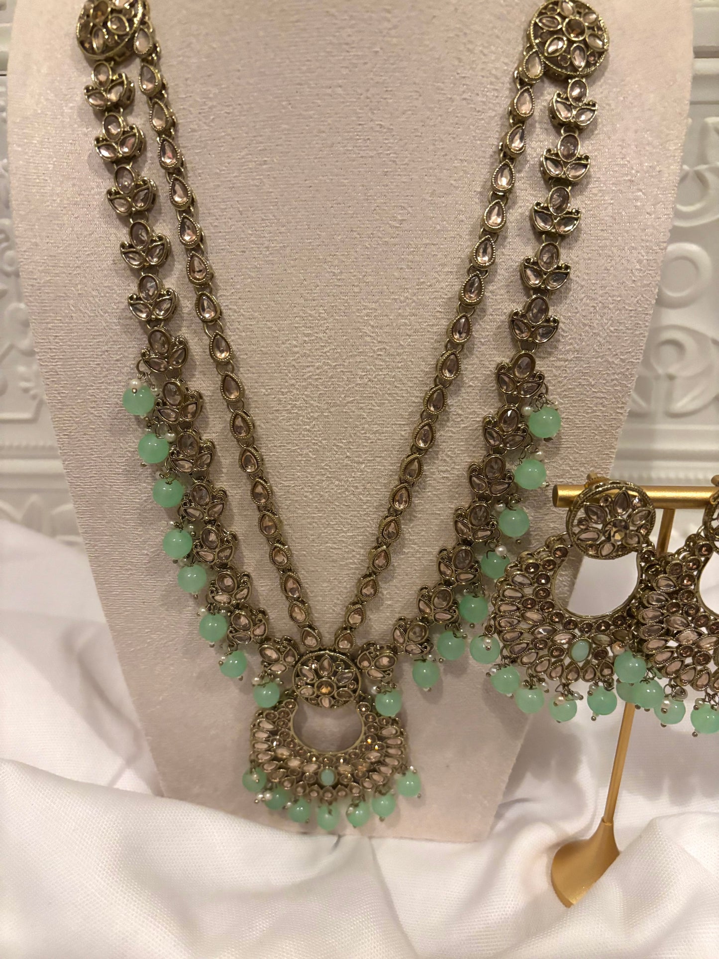 Mint Kundan Necklace Set | Kundan Collection