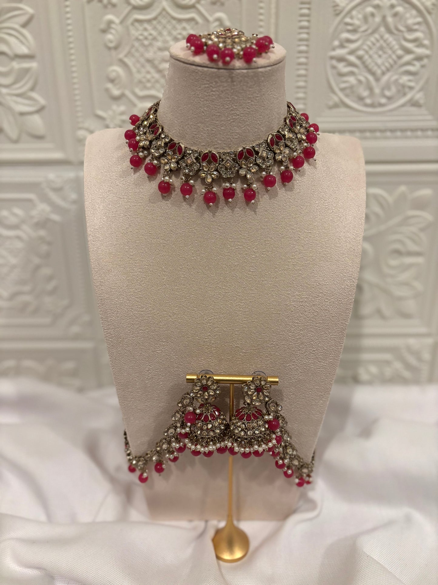Hot Pink Kundan Set | Kundan Collection