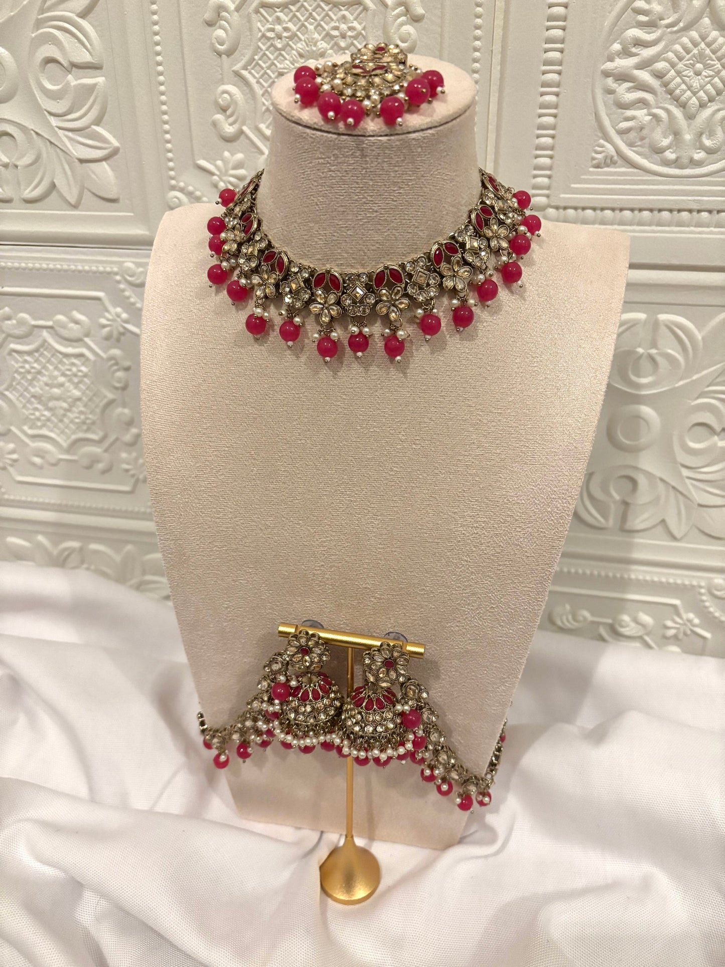 Hot Pink Kundan Set | Kundan Collection