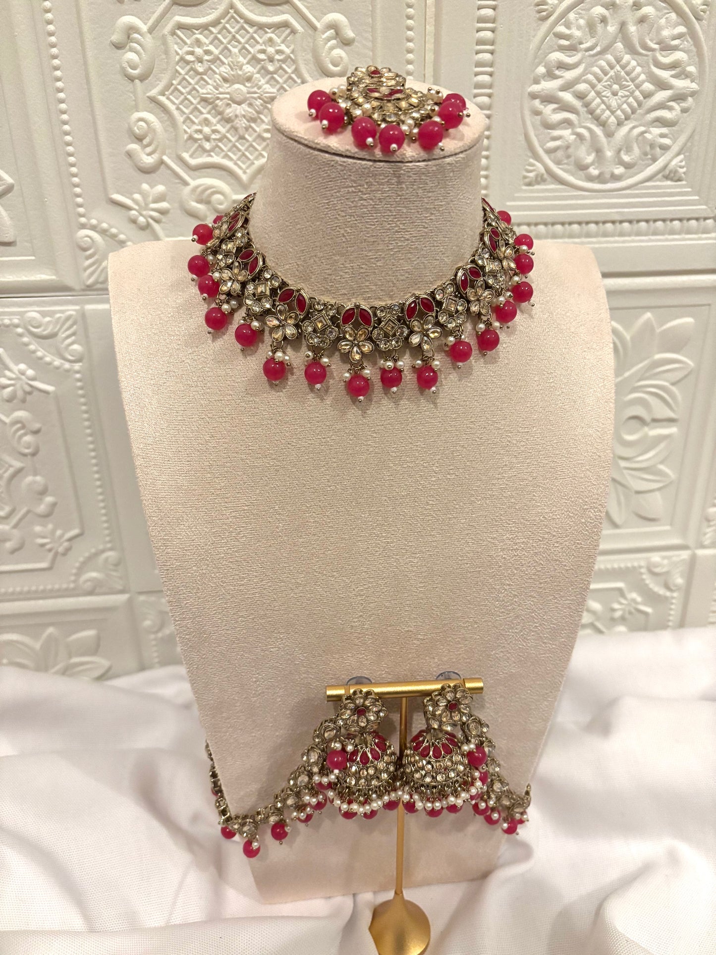 Hot Pink Kundan Set | Kundan Collection
