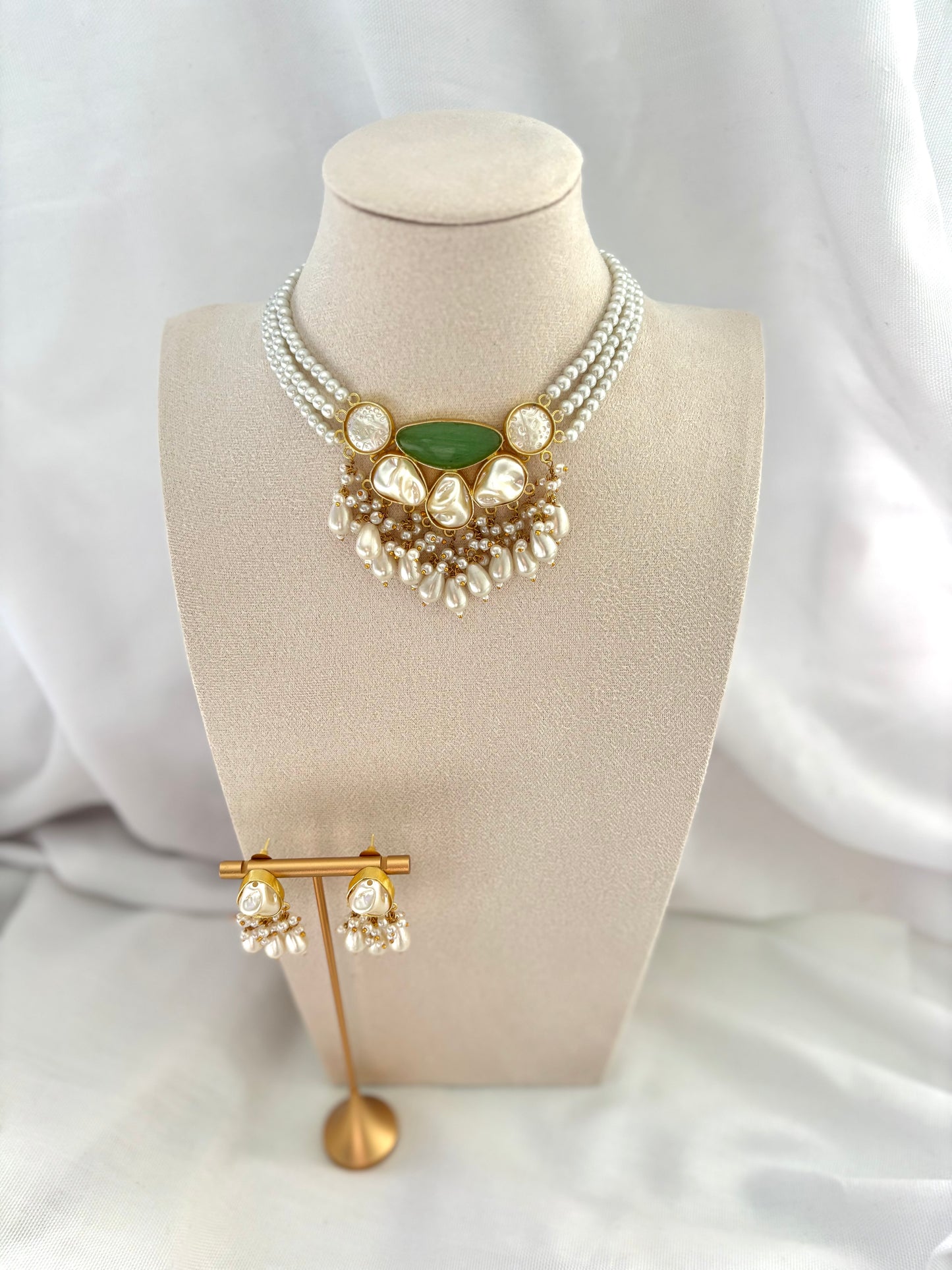 Mint Green Mother Of Pearl Choker Set | Mother Of Pearl Collection