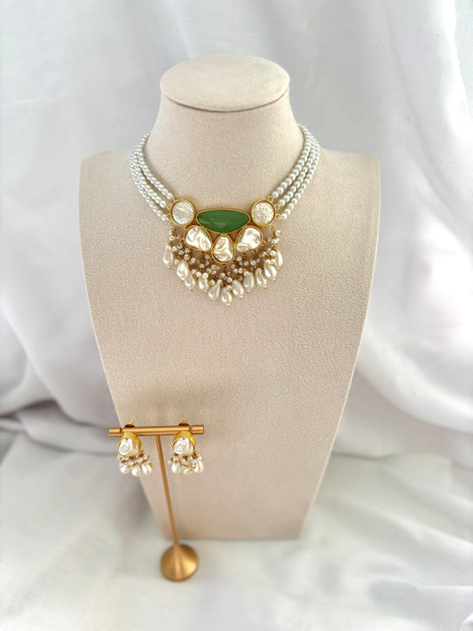 Mint Green Mother Of Pearl Choker Set | Mother Of Pearl Collection