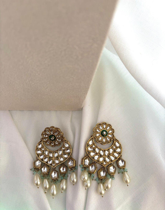Green and Sky Blue Kundan Set | Kundan Collection