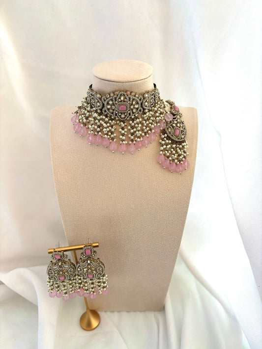 Pink Choker Set | Pearl Collection