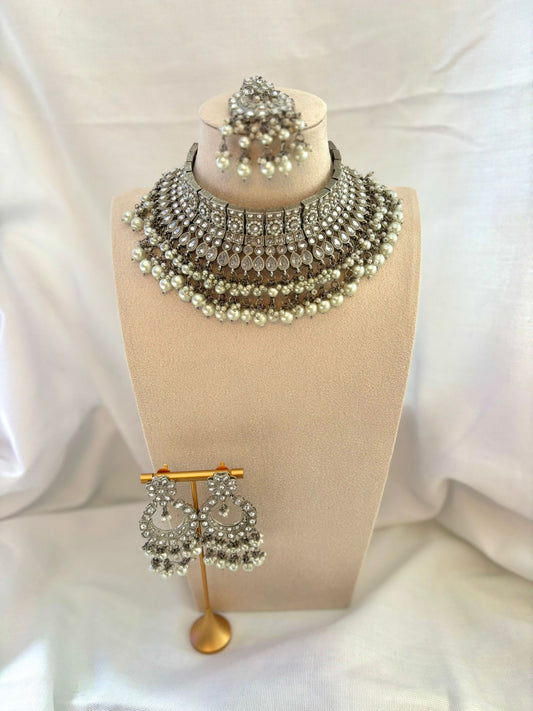 Silver & Pearl Choker Set | Pearl Collection